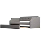 Whisen Twin Size Upholstered Daybed with Trundle, Wood Slat Support, Upholstered Frame Sofa Bed