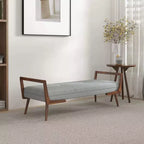 Christopher Knight Home Ford Mid-Century Modern Tufted 51.20 W Fabric Upholstered Solid Wood Bench