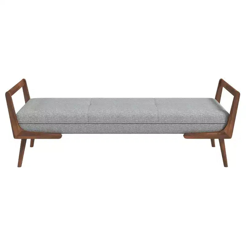 Panca Christopher Knight Home Ford in tessuto rivestito in legno massello, modello Mid-Century Modern, trapuntata, larghezza 51.20