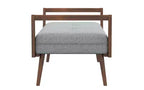 Panca Christopher Knight Home Ford in tessuto rivestito in legno massello, modello Mid-Century Modern, trapuntata, larghezza 51.20