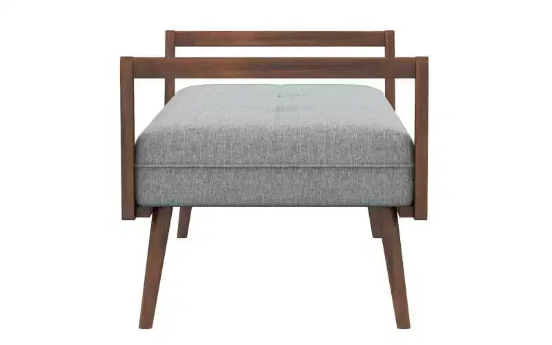 Panca Christopher Knight Home Ford in tessuto rivestito in legno massello, modello Mid-Century Modern, trapuntata, larghezza 51.20