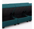 Belffin Modular Terry Sleeper Sofa with Storage Seat (9 Seats + 7 Sides)