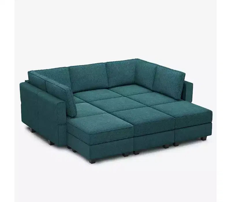 Belffin Modular Terry Sleeper Sofa with Storage Seat (9 Seats + 7 Sides)
