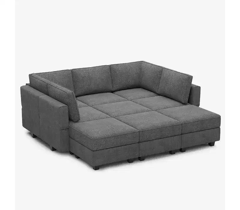 Belffin Modular Terry Sleeper Sofa with Storage Seat (9 Seats + 7 Sides)