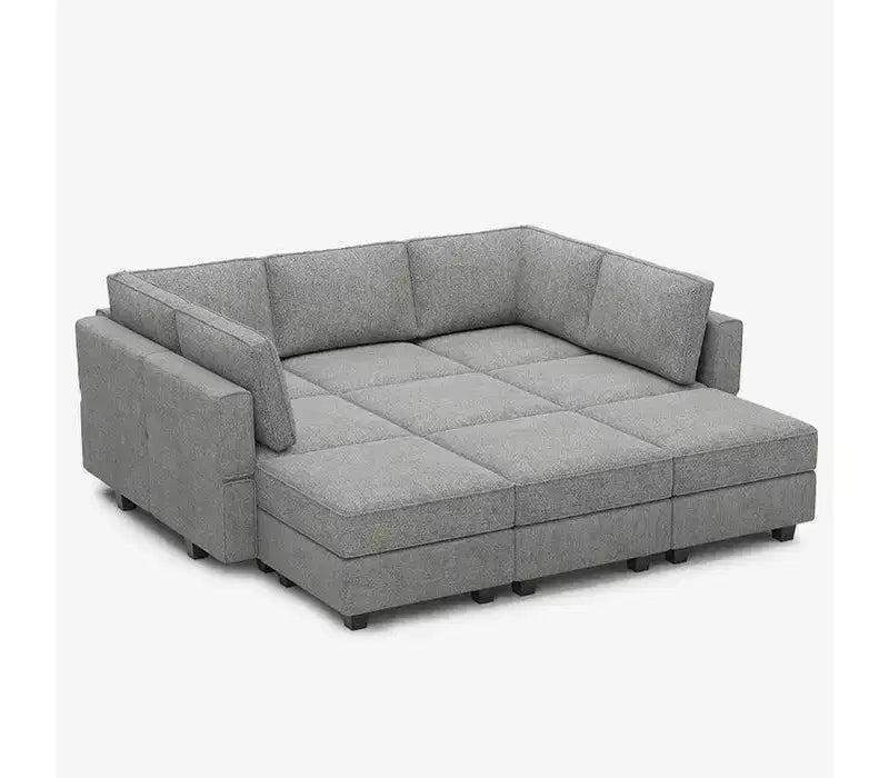 Belffin Modular Terry Sleeper Sofa with Storage Seat (9 Seats + 7 Sides)