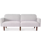 Best Choice Products Curved Convertible Futon, Boucle Fabric Split-Back Sleeper Bed