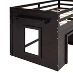 Whisen 77.4L x 40.5W Modern Design Twin Size Loft Bed with Cabinet and Shelf, Designed for your safety