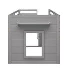 Whisen 77.4L x 40.5W Modern Design Twin Size Loft Bed with Cabinet and Shelf, Designed for your safety
