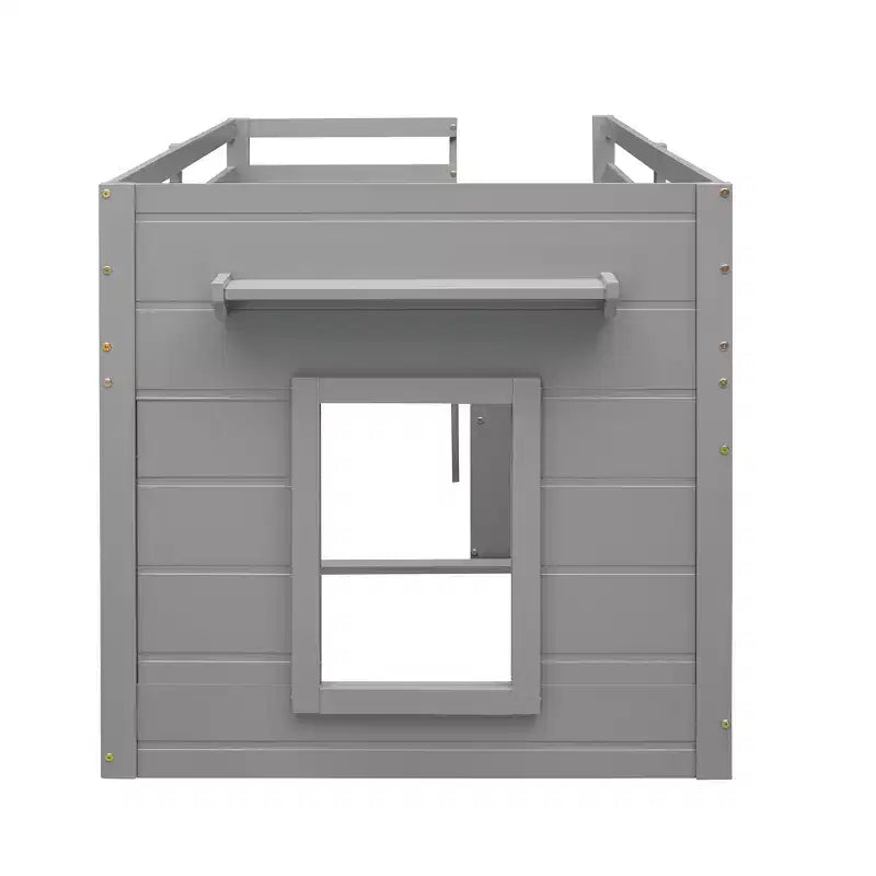 Whisen 77.4L x 40.5W Modern Design Twin Size Loft Bed with Cabinet and Shelf, Designed for your safety
