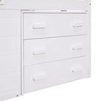 Whisen 77.4L x 40.5W Modern Design Twin Size Loft Bed with Cabinet and Shelf, Designed for your safety