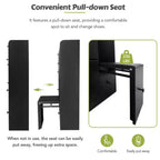 Max Storage Entryway Organizer, 3-Drawer Tipping Bucket Shoe Cabinet with Pull-down Seat, Freestanding Hallway Rack