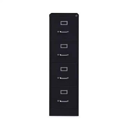 Alera Four-Drawer Economy Vertical File, Letter-Size File Drawers, 15 x 22 x 52, Black