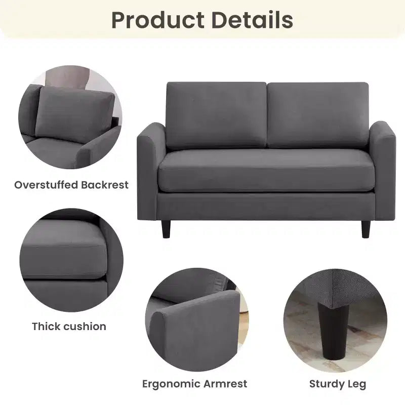 Hyleory Cozy Comfort Loveseat for Living Room, Small Space, Office, Apartment, Breathable Soft Fabric Sofa