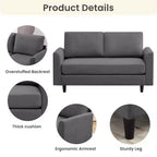 Hyleory Cozy Comfort Loveseat for Living Room, Small Space, Office, Apartment, Breathable Soft Fabric Sofa