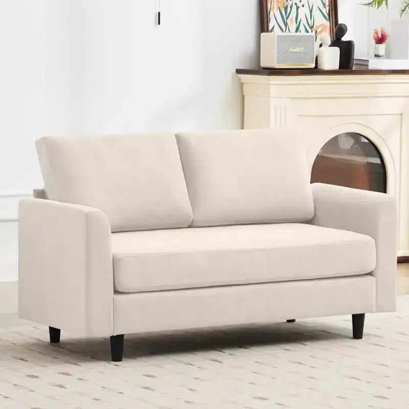 Hyleory Cozy Comfort Loveseat for Living Room, Small Space, Office, Apartment, Breathable Soft Fabric Sofa