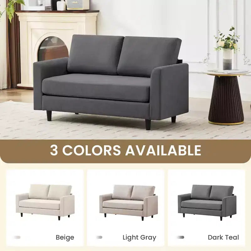 Hyleory Cozy Comfort Loveseat for Living Room, Small Space, Office, Apartment, Breathable Soft Fabric Sofa