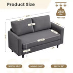 Hyleory Cozy Comfort Loveseat for Living Room, Small Space, Office, Apartment, Breathable Soft Fabric Sofa
