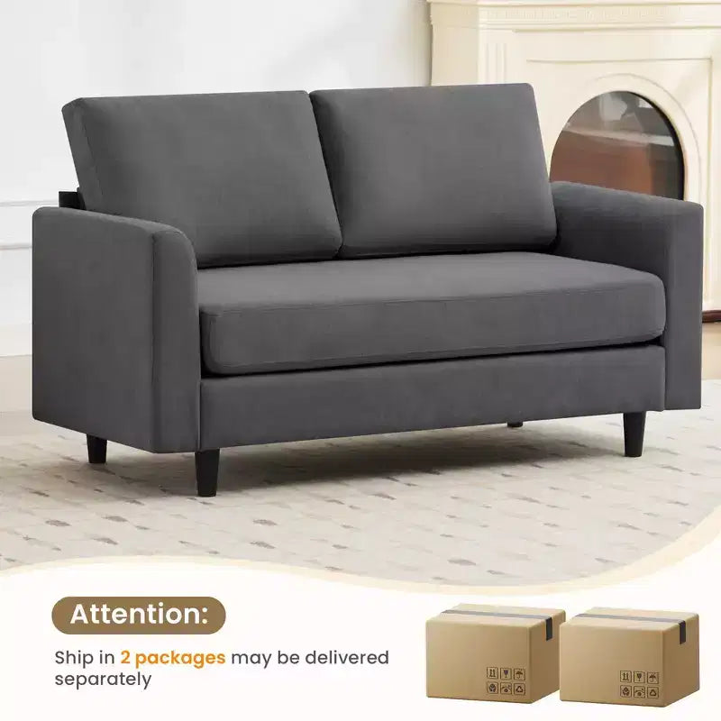 Hyleory Cozy Comfort Loveseat for Living Room, Small Space, Office, Apartment, Breathable Soft Fabric Sofa