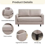 Hyleory Cozy Comfort Loveseat for Living Room, Small Space, Office, Apartment, Breathable Soft Fabric Sofa