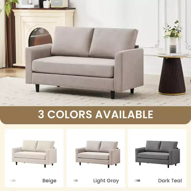 Hyleory Cozy Comfort Loveseat for Living Room, Small Space, Office, Apartment, Breathable Soft Fabric Sofa