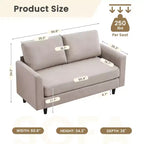 Hyleory Cozy Comfort Loveseat for Living Room, Small Space, Office, Apartment, Breathable Soft Fabric Sofa
