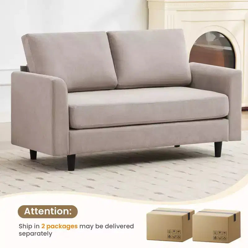 Hyleory Cozy Comfort Loveseat for Living Room, Small Space, Office, Apartment, Breathable Soft Fabric Sofa