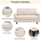 Hyleory Cozy Comfort Loveseat for Living Room, Small Space, Office, Apartment, Breathable Soft Fabric Sofa