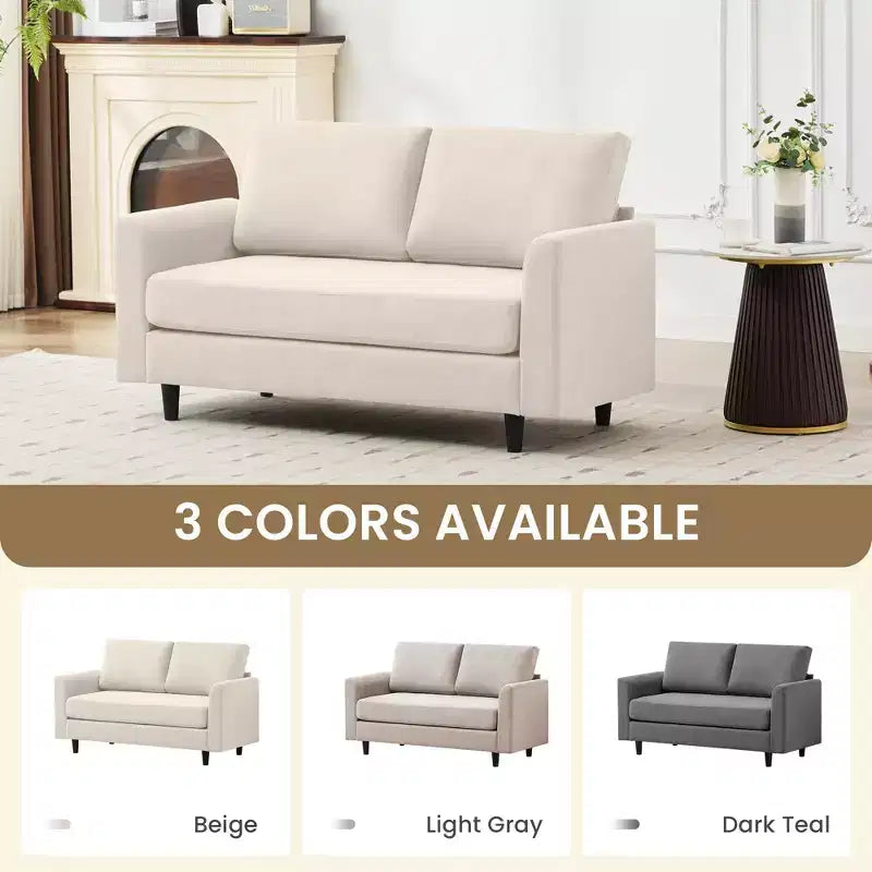 Hyleory Cozy Comfort Loveseat for Living Room, Small Space, Office, Apartment, Breathable Soft Fabric Sofa