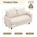 Hyleory Cozy Comfort Loveseat for Living Room, Small Space, Office, Apartment, Breathable Soft Fabric Sofa