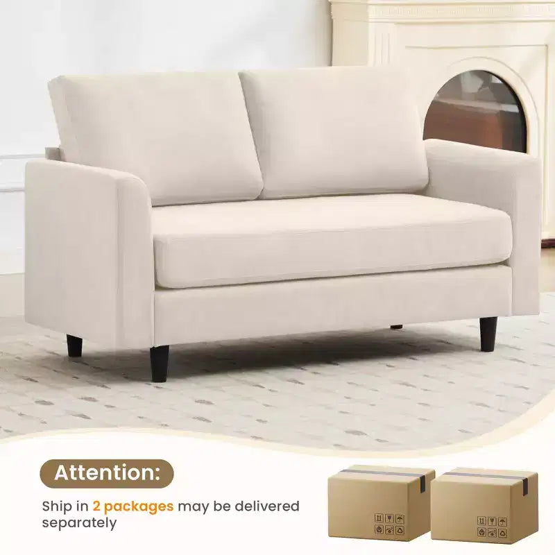 Hyleory Cozy Comfort Loveseat for Living Room, Small Space, Office, Apartment, Breathable Soft Fabric Sofa