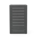 MAYEERTY Tavolino laterale moderno alla moda in alluminio con contenitore, grigio