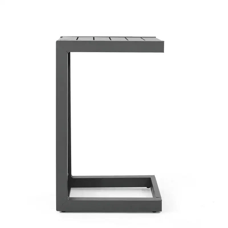 MAYEERTY Tavolino laterale moderno alla moda in alluminio con contenitore, grigio