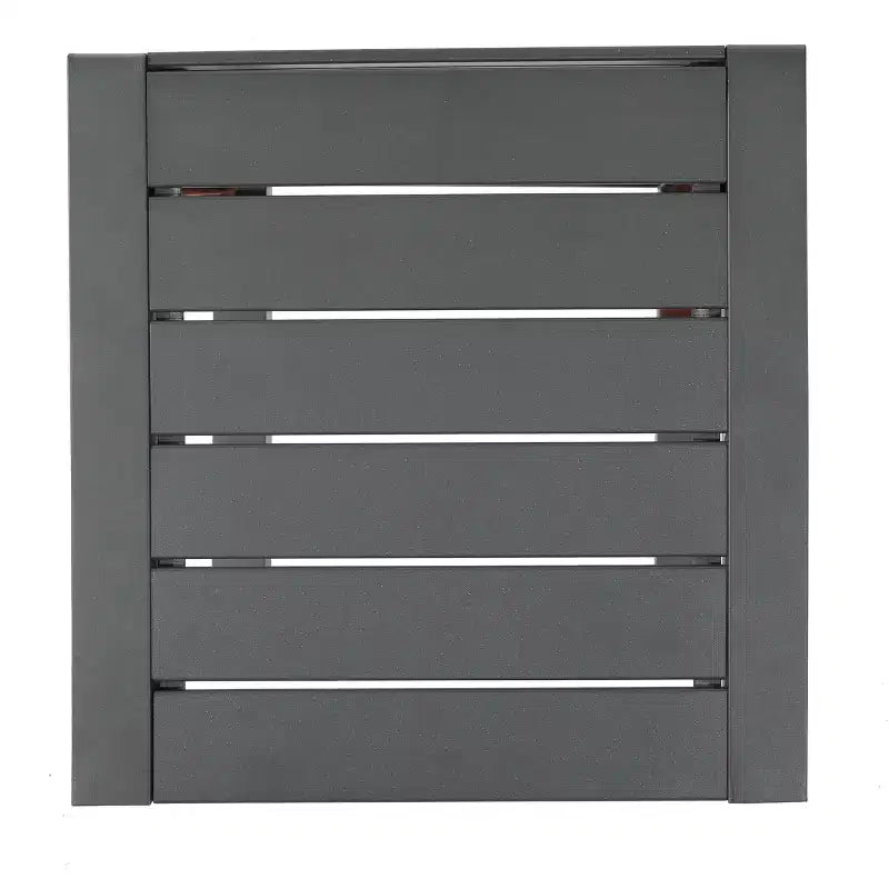 MAYEERTY Tavolino laterale moderno alla moda in alluminio con contenitore, grigio