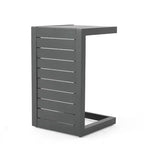 MAYEERTY Tavolino laterale moderno alla moda in alluminio con contenitore, grigio