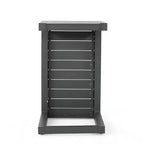 MAYEERTY Tavolino laterale moderno alla moda in alluminio con contenitore, grigio