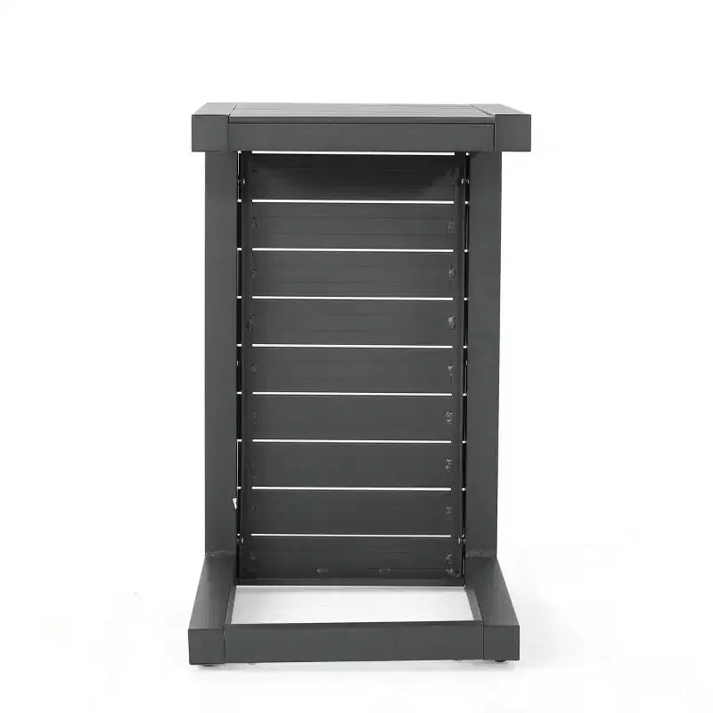MAYEERTY Tavolino laterale moderno alla moda in alluminio con contenitore, grigio