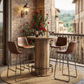MAYEERTY 31 Round Bistro Pub Table with Footrest, Counter Height Dining Coffee Cocktail Table (Table Only)