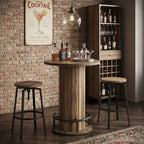 MAYEERTY 31 Round Bistro Pub Table with Footrest, Counter Height Dining Coffee Cocktail Table (Table Only)