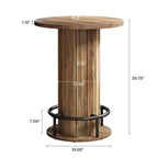MAYEERTY 31 Round Bistro Pub Table with Footrest, Counter Height Dining Coffee Cocktail Table (Table Only)