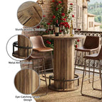 MAYEERTY 31 Round Bistro Pub Table with Footrest, Counter Height Dining Coffee Cocktail Table (Table Only)