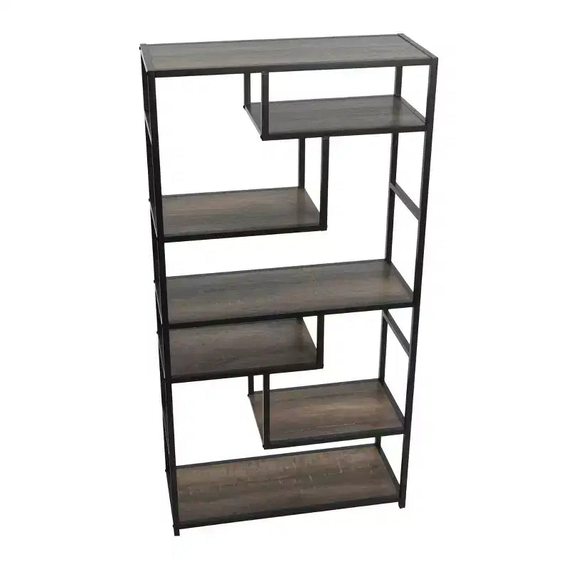 Household Essentials Jamestown Tall 6 Shelf Open Storage Bookshelf