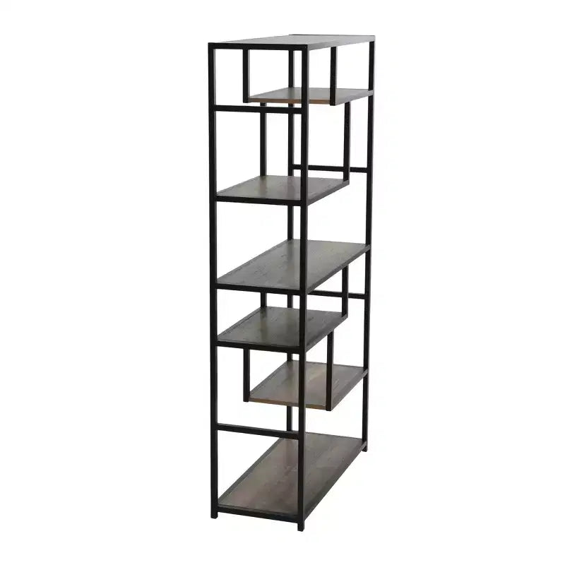 Household Essentials Jamestown Tall 6 Shelf Open Storage Bookshelf