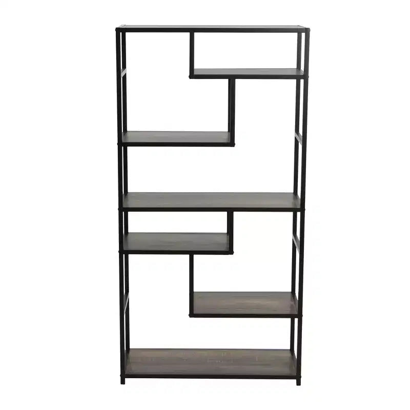 Household Essentials Jamestown Tall 6 Shelf Open Storage Bookshelf