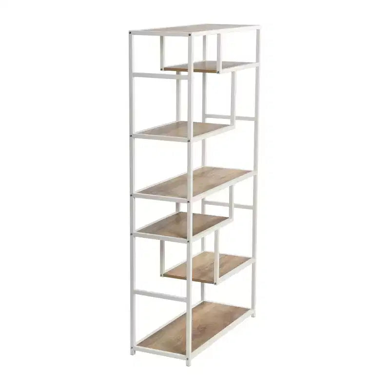 Household Essentials Jamestown Tall 6 Shelf Open Storage Bookshelf