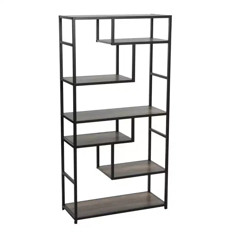 Household Essentials Jamestown Tall 6 Shelf Open Storage Bookshelf