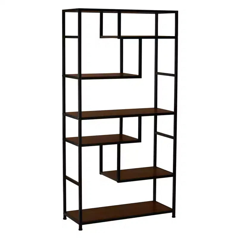 Household Essentials Jamestown Tall 6 Shelf Open Storage Bookshelf