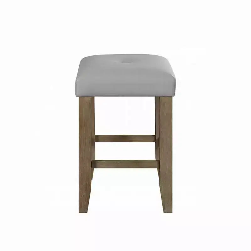 Simple Relax Set of 2 Square Counter Stools in Gray and Oak
