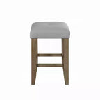 Simple Relax Set of 2 Square Counter Stools in Gray and Oak
