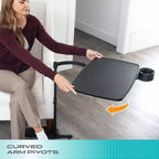 Stander Wonder Tray, Adjustable Swivel TV Tray & Laptop Desk with Cupholder & Laptop Wedges, XL, Black