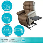 Stander Wonder Tray, Adjustable Swivel TV Tray & Laptop Desk with Cupholder & Laptop Wedges, XL, Black